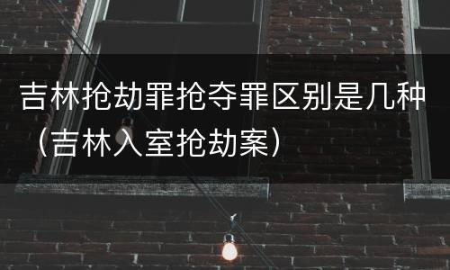 吉林抢劫罪抢夺罪区别是几种（吉林入室抢劫案）
