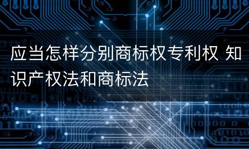 应当怎样分别商标权专利权 知识产权法和商标法