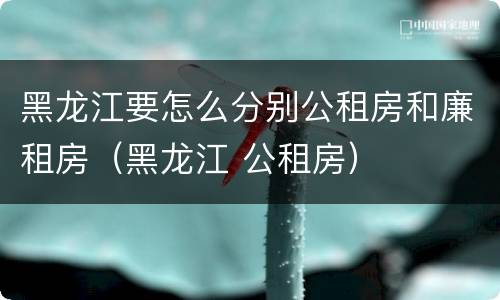 黑龙江要怎么分别公租房和廉租房（黑龙江 公租房）