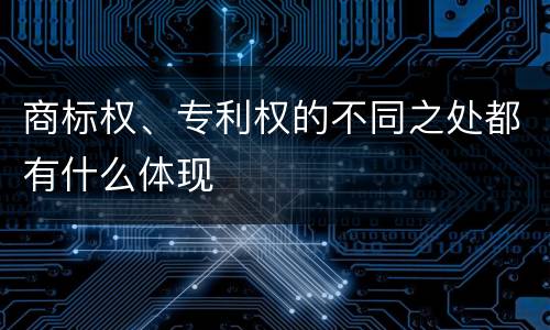 商标权、专利权的不同之处都有什么体现