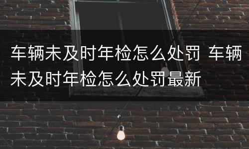 车辆未及时年检怎么处罚 车辆未及时年检怎么处罚最新