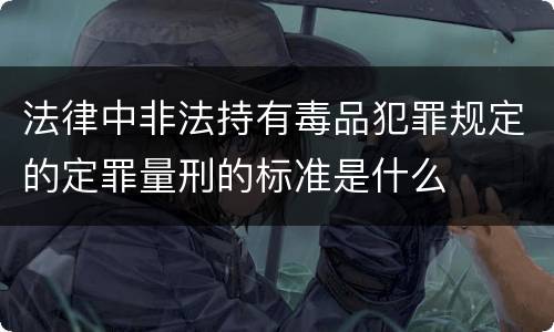 法律中非法持有毒品犯罪规定的定罪量刑的标准是什么