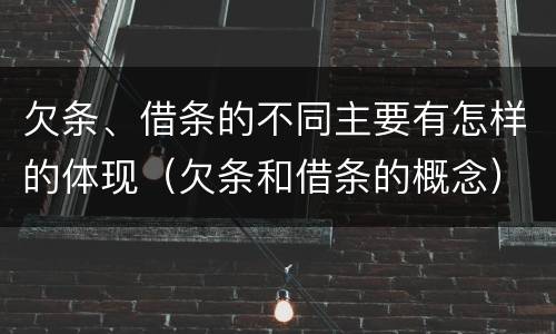 欠条、借条的不同主要有怎样的体现（欠条和借条的概念）