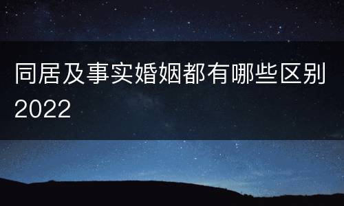 同居及事实婚姻都有哪些区别2022