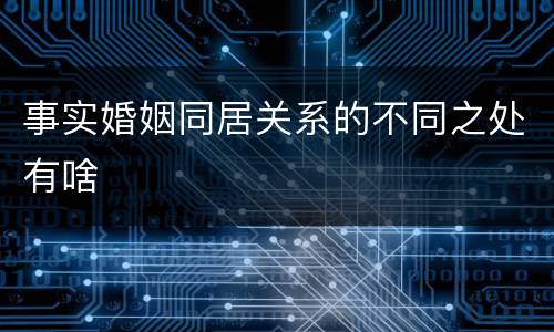 事实婚姻同居关系的不同之处有啥