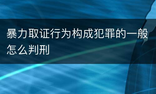 暴力取证行为构成犯罪的一般怎么判刑