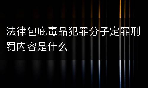法律包庇毒品犯罪分子定罪刑罚内容是什么