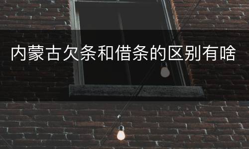 内蒙古欠条和借条的区别有啥