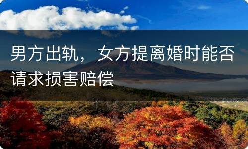 男方出轨，女方提离婚时能否请求损害赔偿