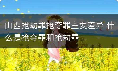 山西抢劫罪抢夺罪主要差异 什么是抢夺罪和抢劫罪