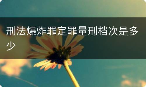 刑法爆炸罪定罪量刑档次是多少