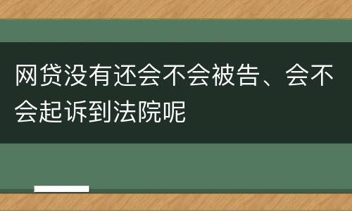 网贷没有还会不会被告、会不会起诉到法院呢