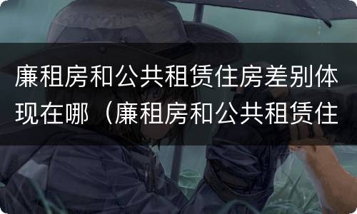 廉租房和公共租赁住房差别体现在哪（廉租房和公共租赁住房的区别）