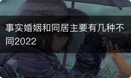 事实婚姻和同居主要有几种不同2022