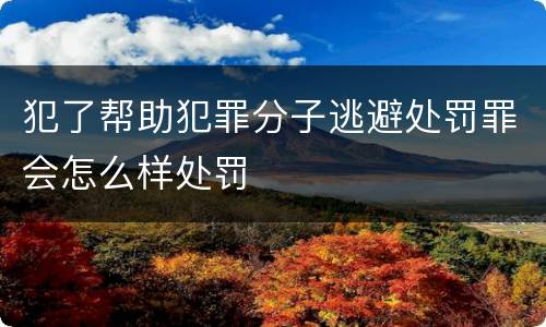 犯了帮助犯罪分子逃避处罚罪会怎么样处罚