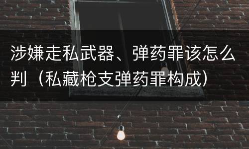涉嫌走私武器、弹药罪该怎么判（私藏枪支弹药罪构成）