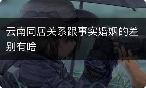 云南同居关系跟事实婚姻的差别有啥