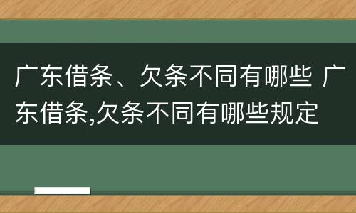 广东借条、欠条不同有哪些 广东借条,欠条不同有哪些规定