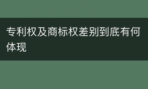 专利权及商标权差别到底有何体现