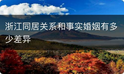 浙江同居关系和事实婚姻有多少差异