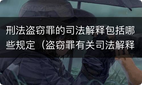 刑法盗窃罪的司法解释包括哪些规定（盗窃罪有关司法解释）