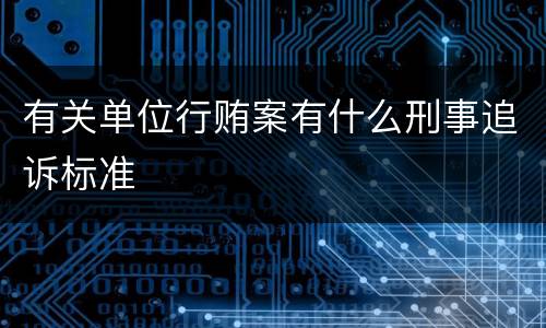 有关单位行贿案有什么刑事追诉标准