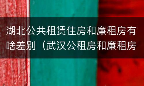 湖北公共租赁住房和廉租房有啥差别（武汉公租房和廉租房）