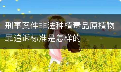 刑事案件非法种植毒品原植物罪追诉标准是怎样的
