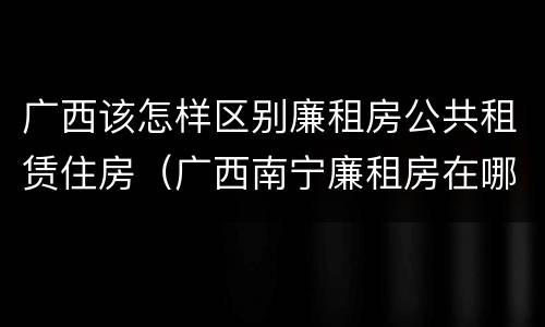 广西该怎样区别廉租房公共租赁住房（广西南宁廉租房在哪个区域）