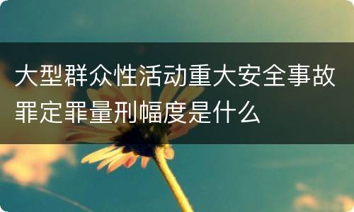 大型群众性活动重大安全事故罪定罪量刑幅度是什么