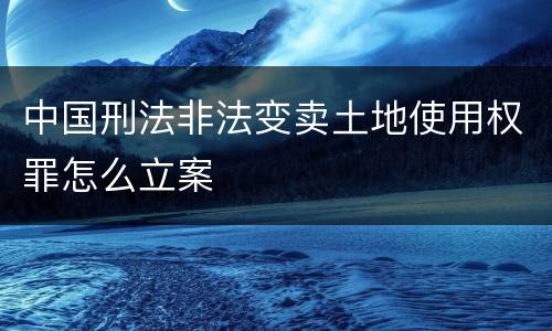 中国刑法非法变卖土地使用权罪怎么立案