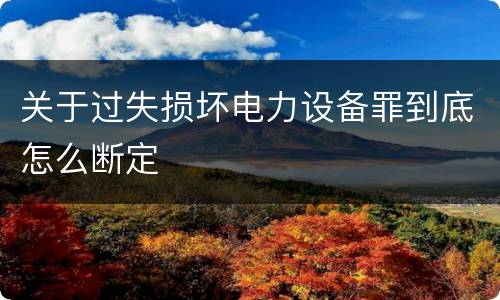 关于过失损坏电力设备罪到底怎么断定