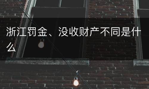 浙江罚金、没收财产不同是什么