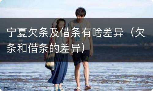 宁夏欠条及借条有啥差异（欠条和借条的差异）