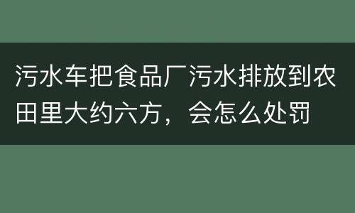污水车把食品厂污水排放到农田里大约六方，会怎么处罚