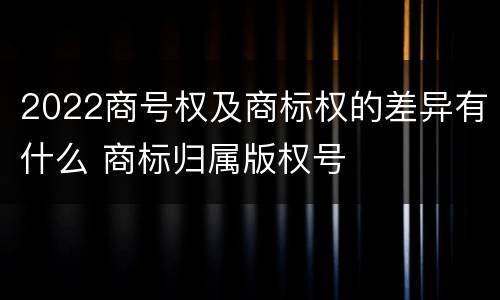 2022商号权及商标权的差异有什么 商标归属版权号