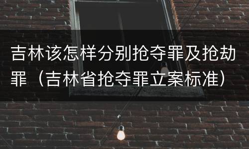 吉林该怎样分别抢夺罪及抢劫罪（吉林省抢夺罪立案标准）