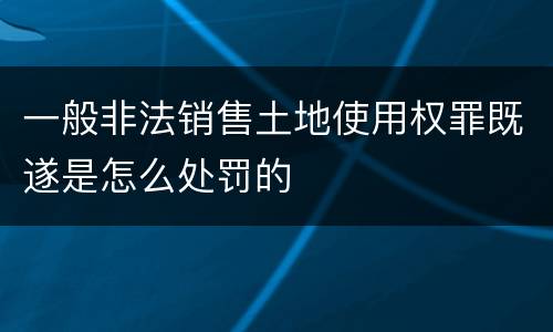 一般非法销售土地使用权罪既遂是怎么处罚的