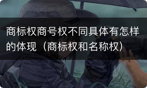 商标权商号权不同具体有怎样的体现（商标权和名称权）