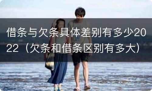 借条与欠条具体差别有多少2022（欠条和借条区别有多大）