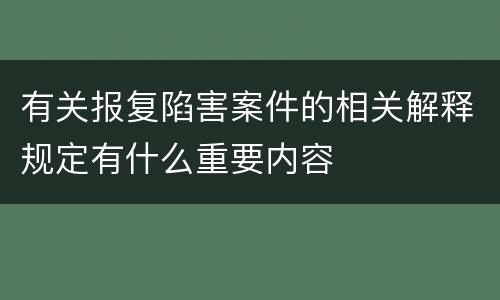 有关报复陷害案件的相关解释规定有什么重要内容