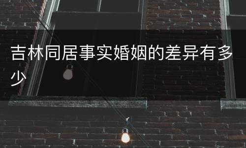 吉林同居事实婚姻的差异有多少