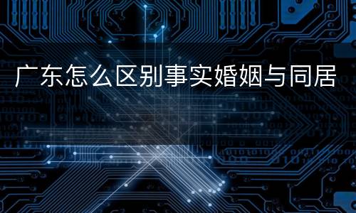 广东怎么区别事实婚姻与同居