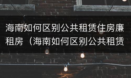 海南如何区别公共租赁住房廉租房（海南如何区别公共租赁住房廉租房的真假）