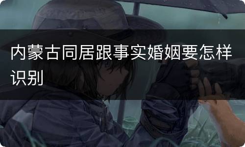 内蒙古同居跟事实婚姻要怎样识别