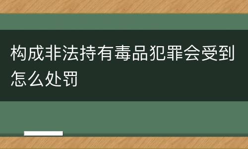 构成非法持有毒品犯罪会受到怎么处罚