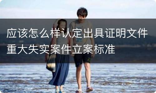 应该怎么样认定出具证明文件重大失实案件立案标准