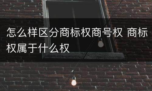 怎么样区分商标权商号权 商标权属于什么权