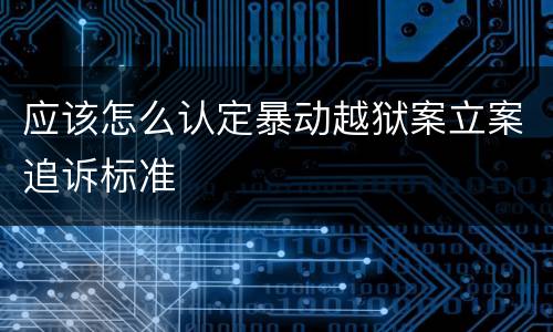 应该怎么认定暴动越狱案立案追诉标准