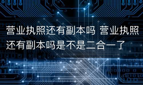 营业执照还有副本吗 营业执照还有副本吗是不是二合一了